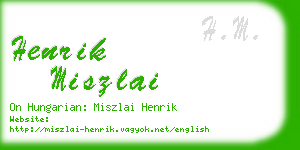 henrik miszlai business card